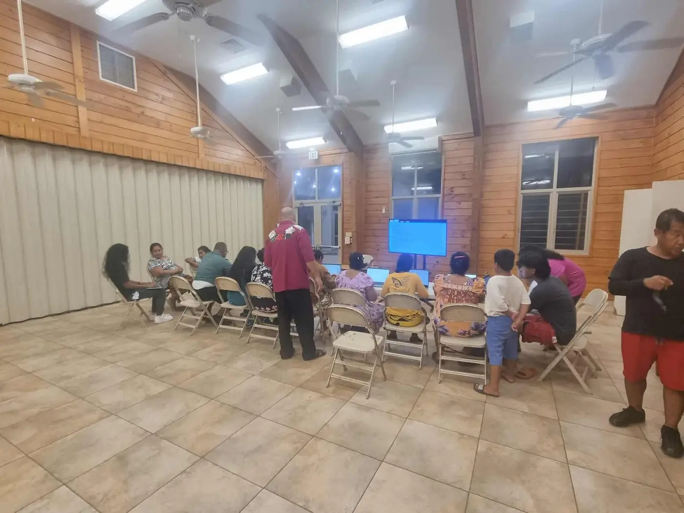 Instructor assisting learner